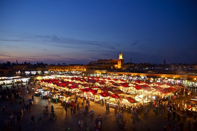 Jamaa El-Fna Square in Marrakech, the perfect start to your 7-day Morocco itinerary.