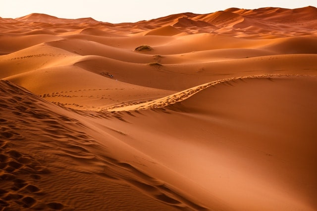 Vast Sahara Desert in Merzouga, captured during a 4 day Morocco desert trip from Marrakech to Fes.