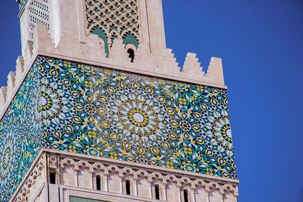 The majestic Hassan II Mosque in Casablanca during a Morocco Adventure