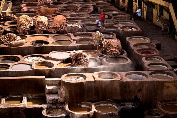 A scenic view of the ancient medina of Fes, Morocco.