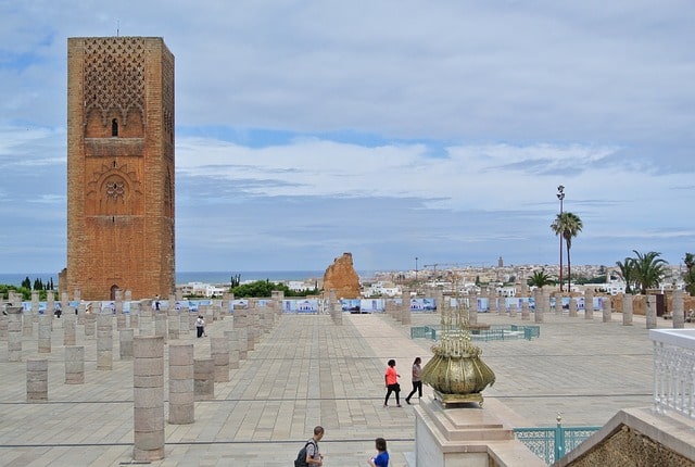 The historic Hassan Tower in Rabat, Morocco,