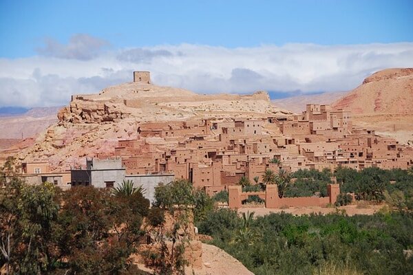 A panoramic view of Ait Benhaddou a highlight of Morocco Travel Packages.